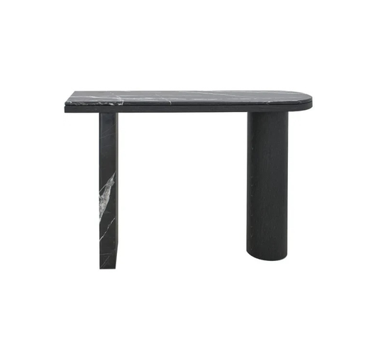 120XH80CM TIA VENEER CONSOLE W MARBLE TOP - BLACK