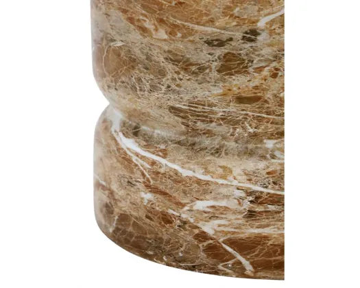 39X44CMH NIMOY MGO SIDE TABLE - BROWN MARBLE DARK