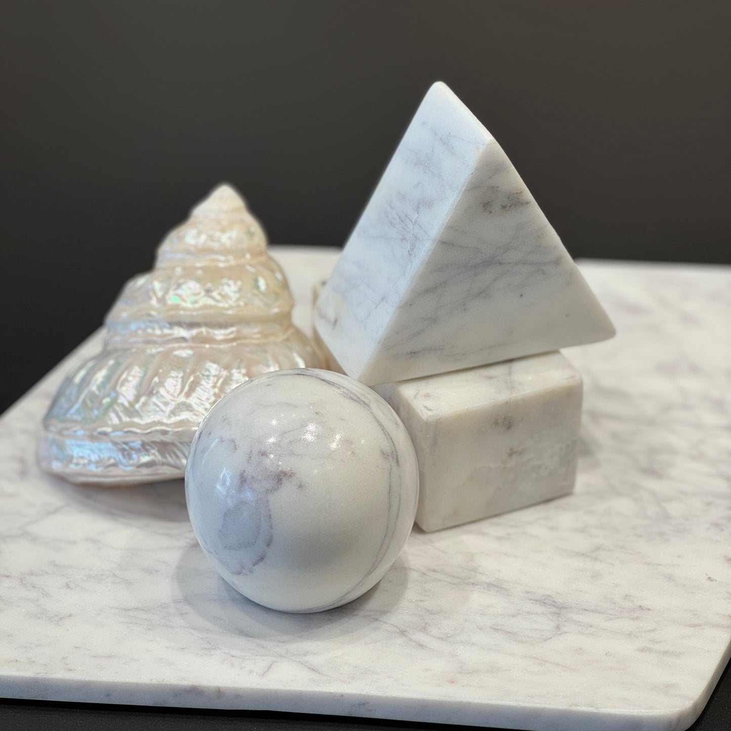 Marble Trapezium Pastry Board / Tray