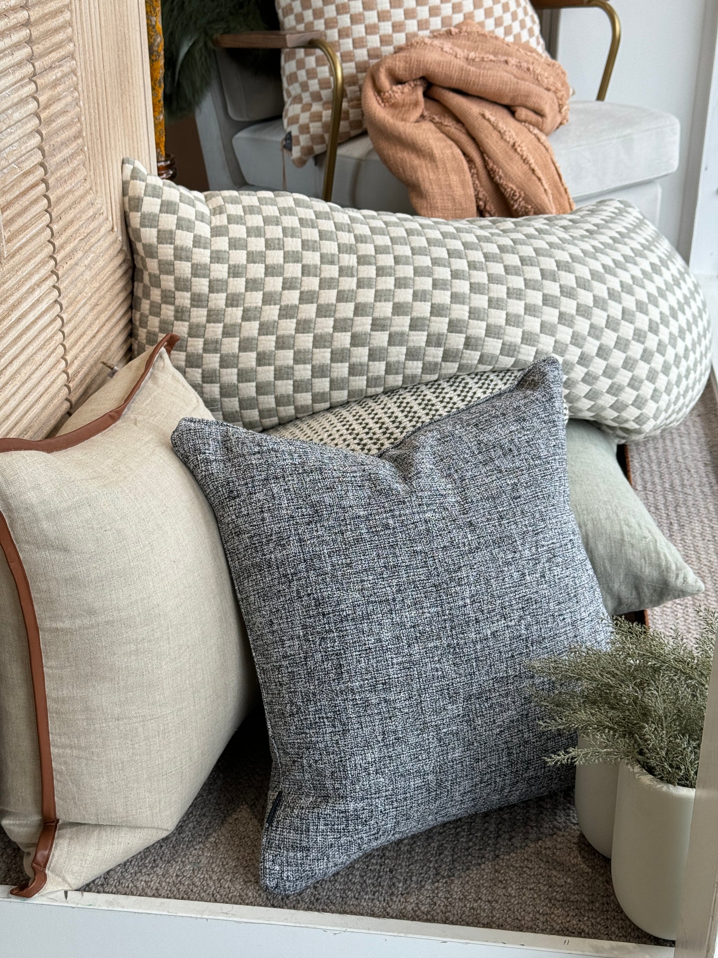 Grey Woven Cushion