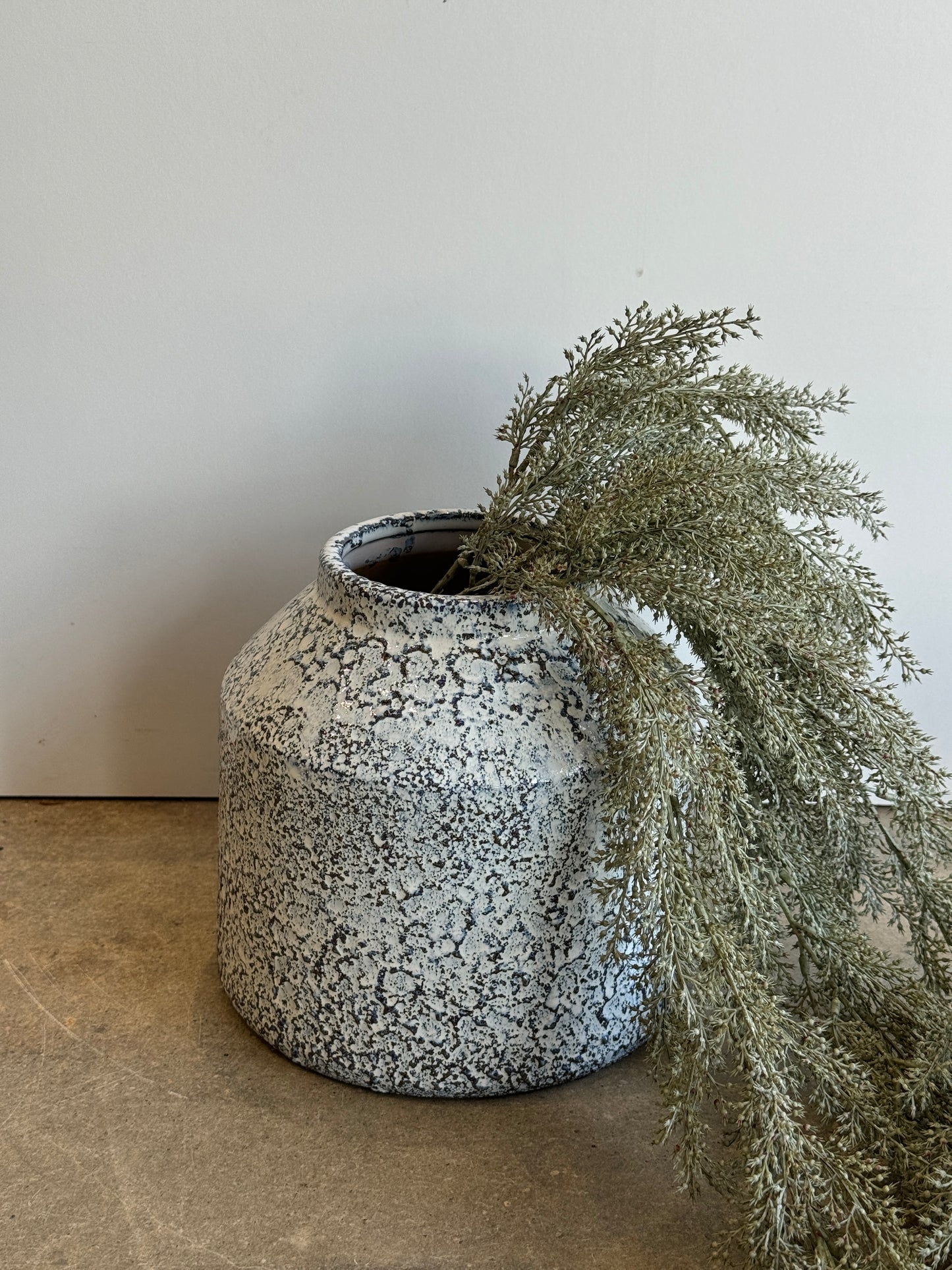 Blue Textured Ceramic Pot
