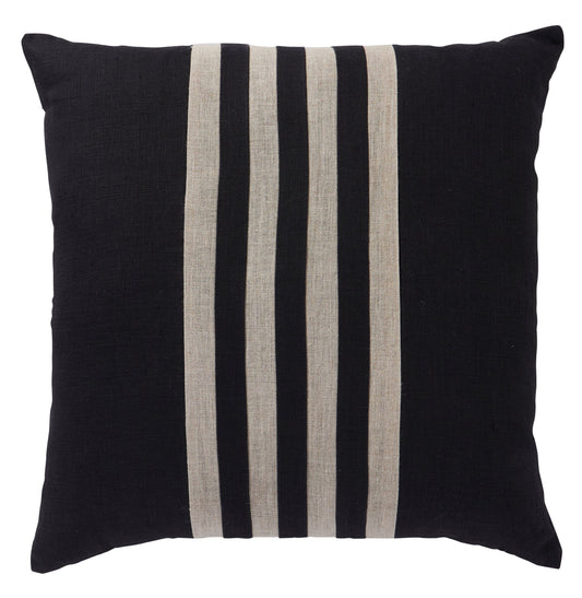 Linen Stripes Cushion - Black