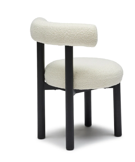 Curved Padded Boucle Dining Chair - Set of 2