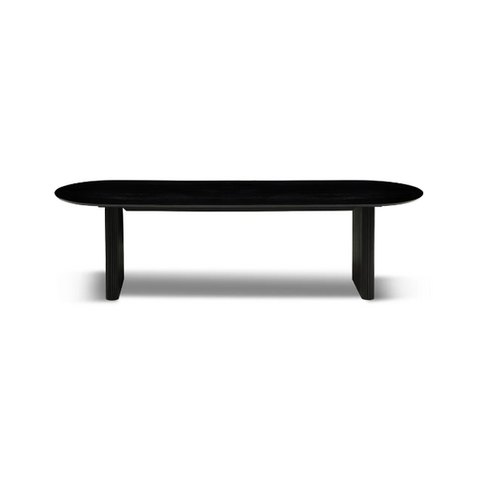 Oval Ripple Base Dining Table - Black