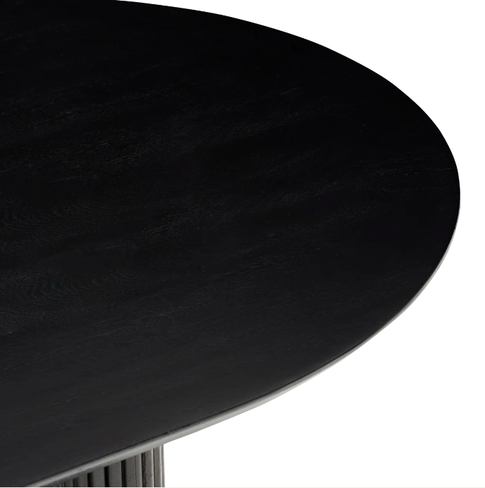 Oval Ripple Base Dining Table - Black