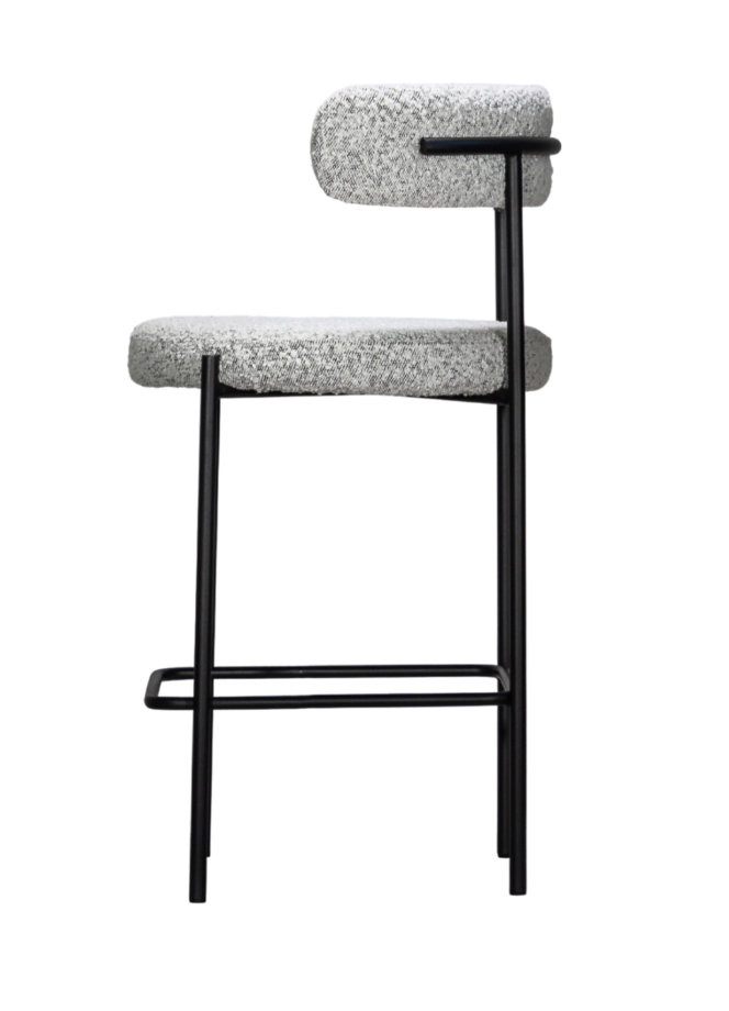 Vegan Leather Curved Back Bar Stool