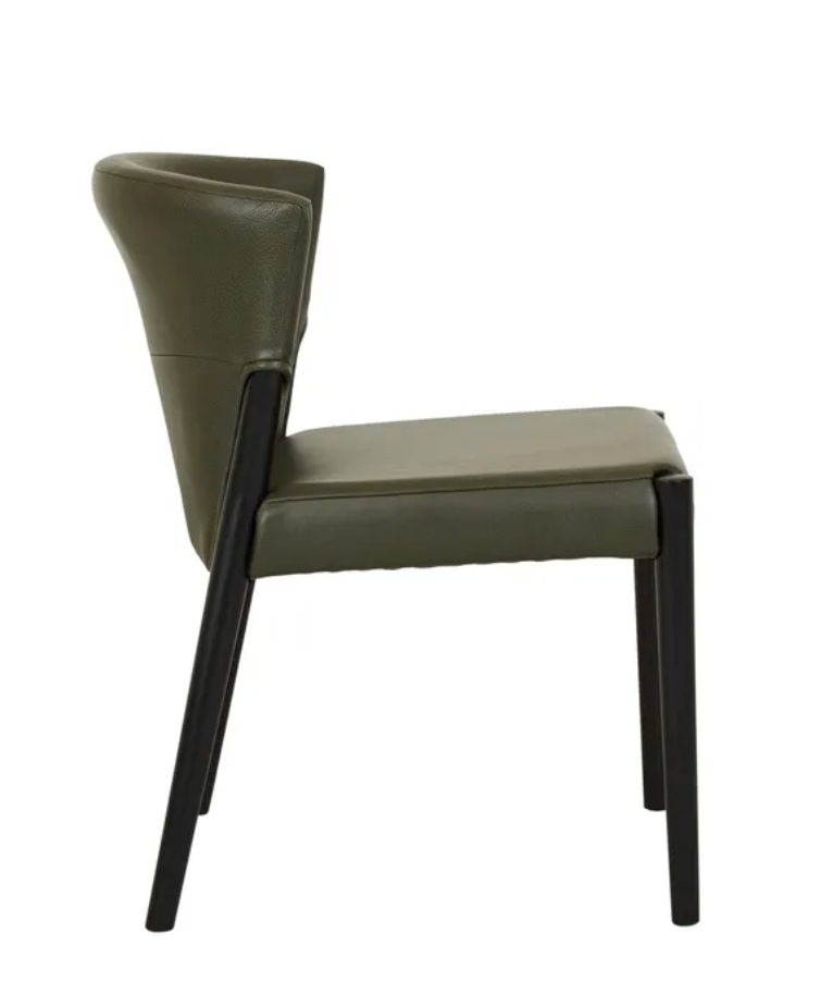 Upholstered Wingback with Oak Dining Chair