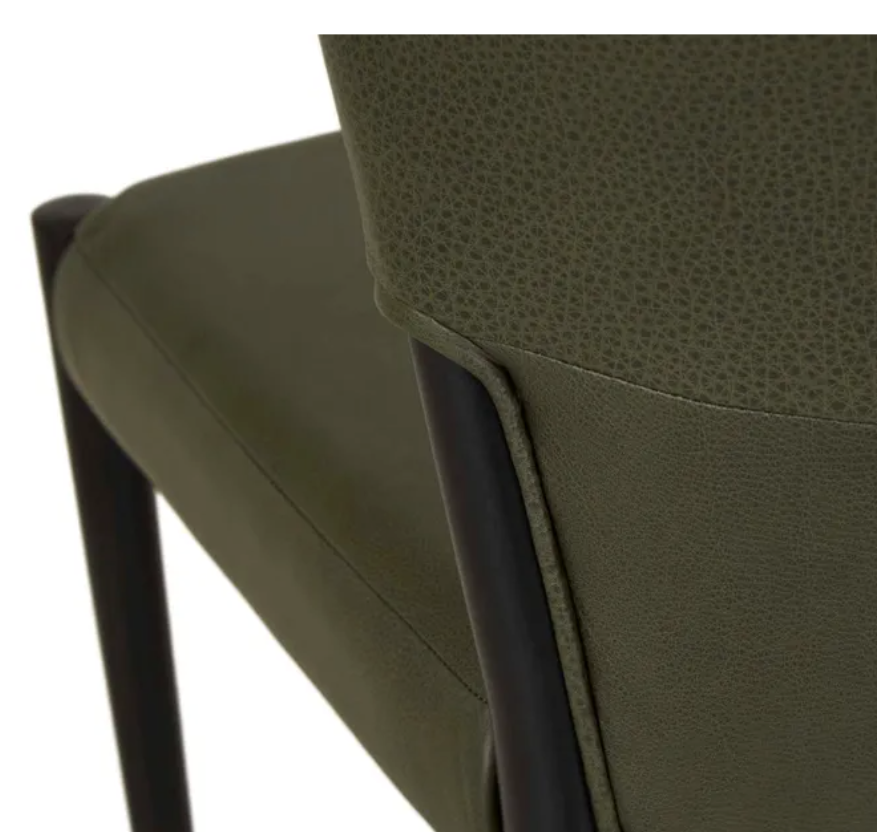 Upholstered Wingback with Oak Dining Chair