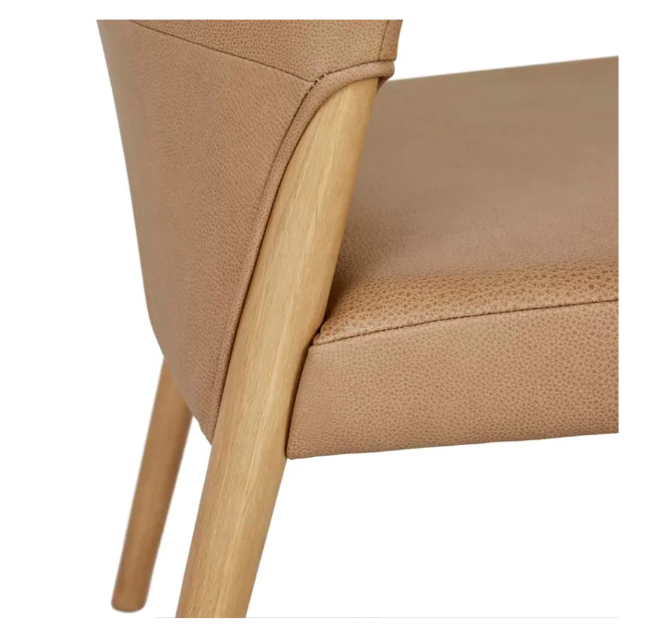 Upholstered Wingback with Oak Dining Chair