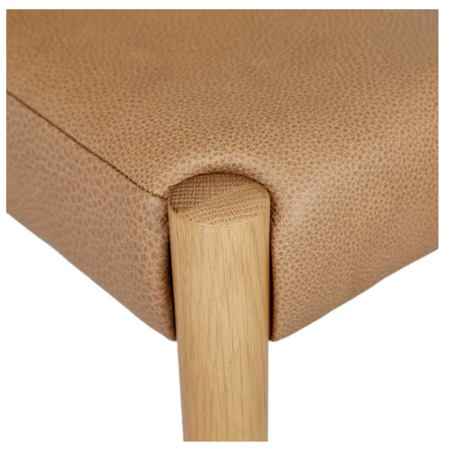 Upholstered Wingback with Oak Dining Chair