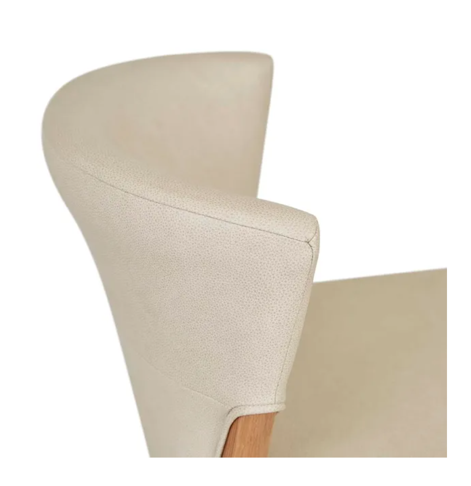 Upholstered Wingback with Oak Dining Chair