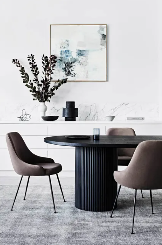 Upholstered Boucle Dining Chair with Sleek Metal Legs