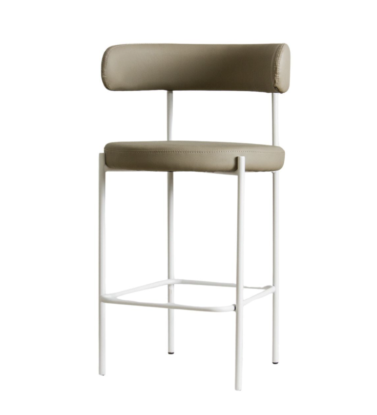 Vegan Leather Curved Back Bar Stool