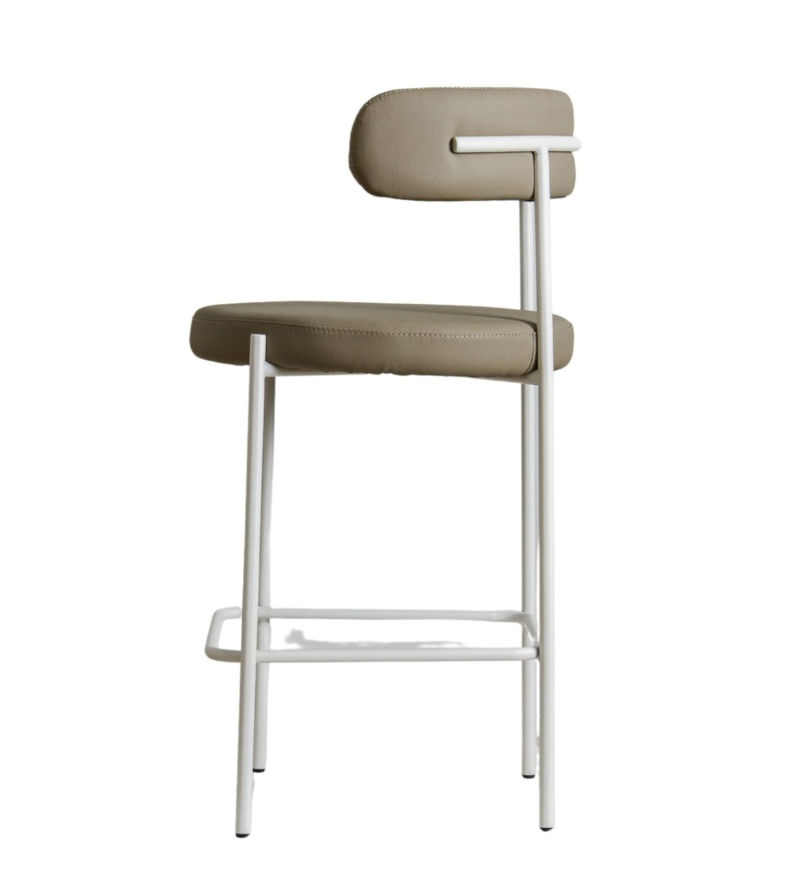 Vegan Leather Curved Back Bar Stool
