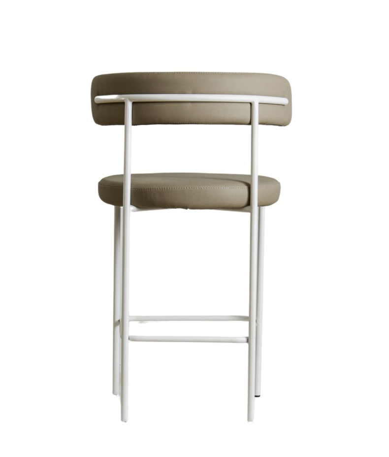 Vegan Leather Curved Back Bar Stool