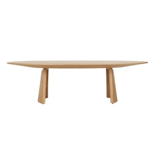 Sculptural Curved Base Oval Dining Table