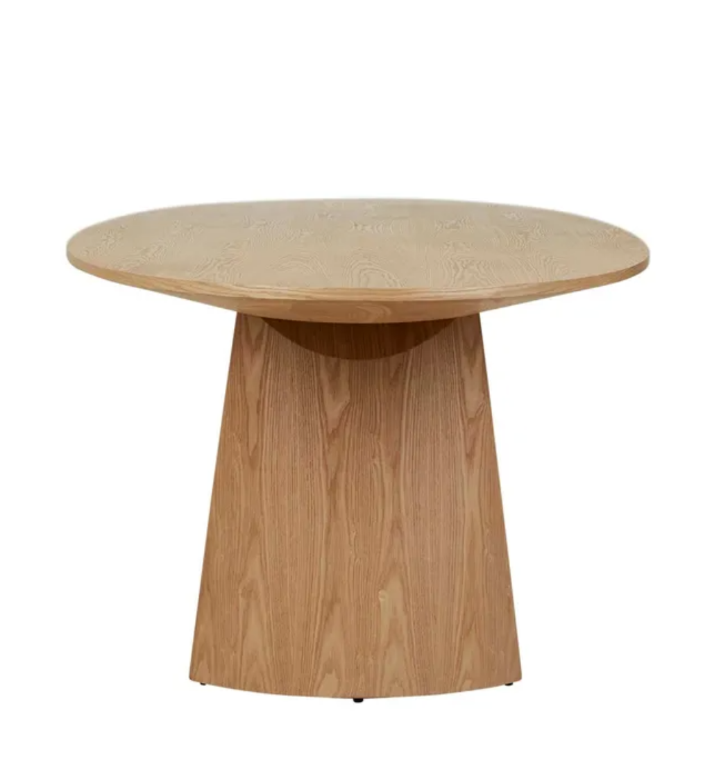 Sculptural Curved Base Oval Dining Table