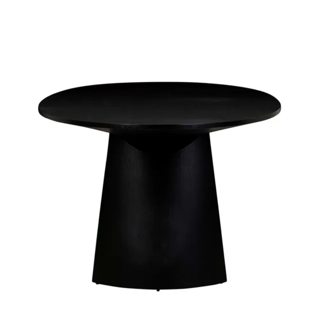 Sculptural Curved Base Oval Dining Table