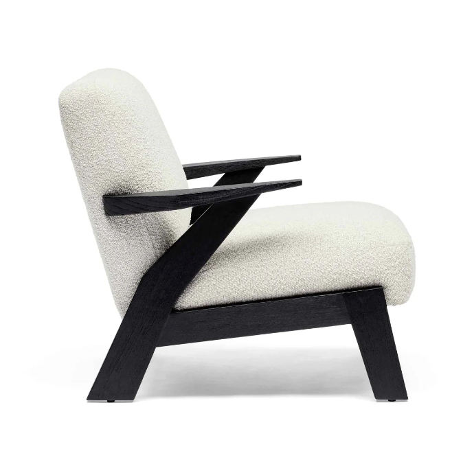 Black Timber Armchair - Cream Boucle