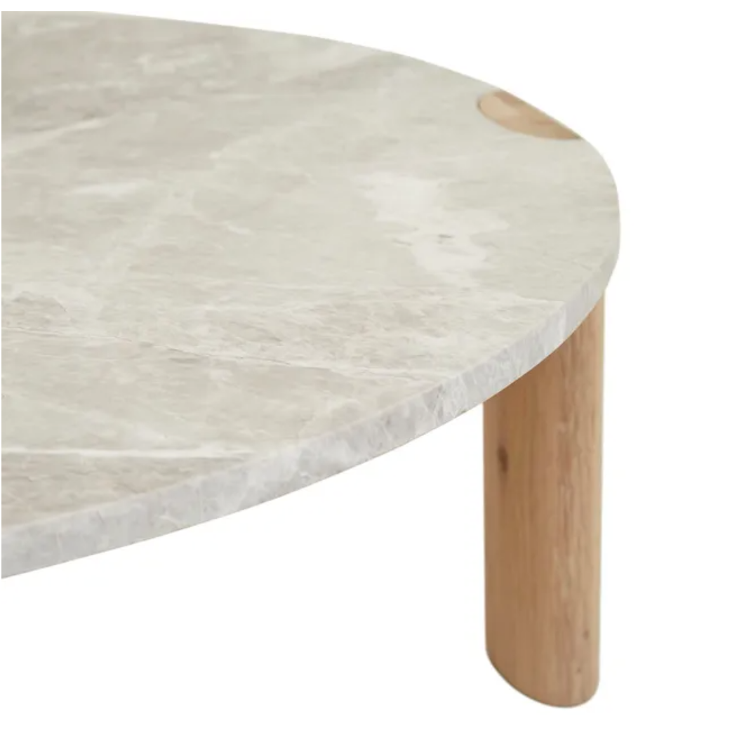 Stone and Light Oak Coffee Table