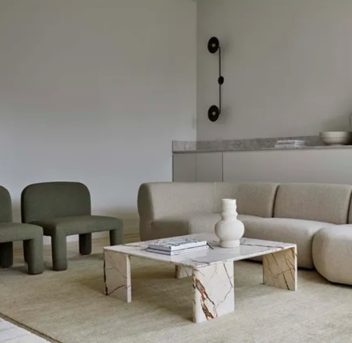 Slab Marble Square Coffee Table