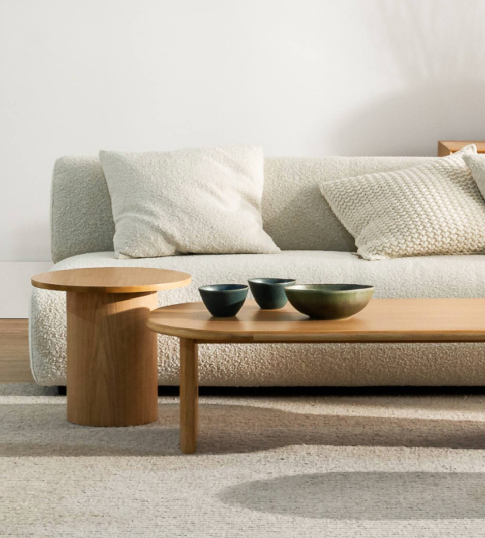Taman Oak Marble Trio Nest Coffee Table