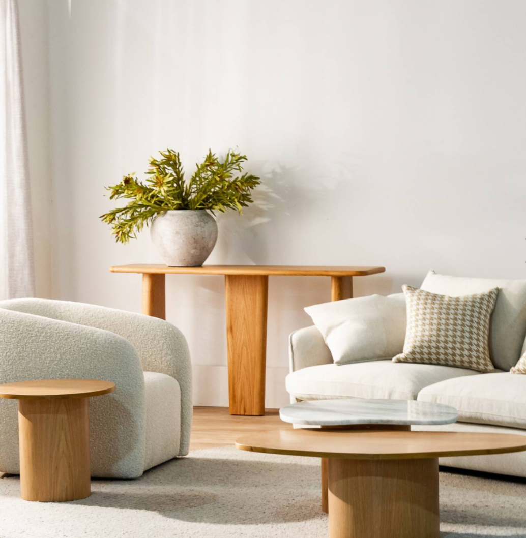 Taman Oak Marble Trio Nest Coffee Table