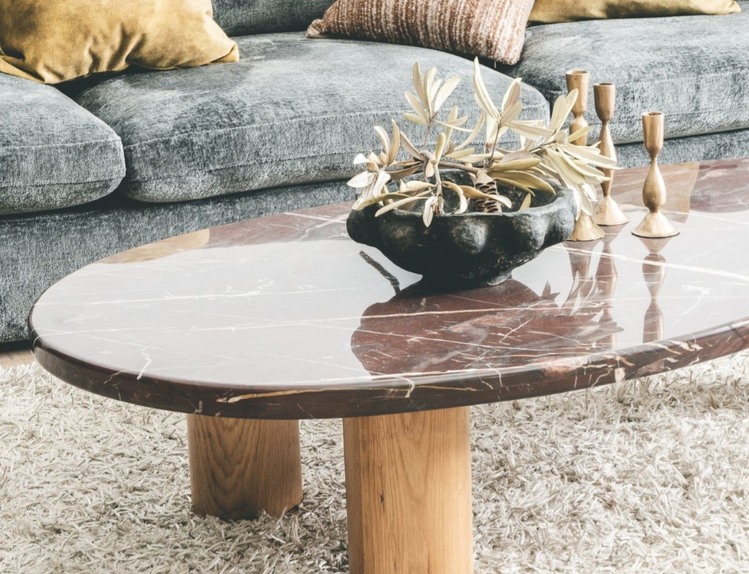 Tear Drop Coffee Table - marble
