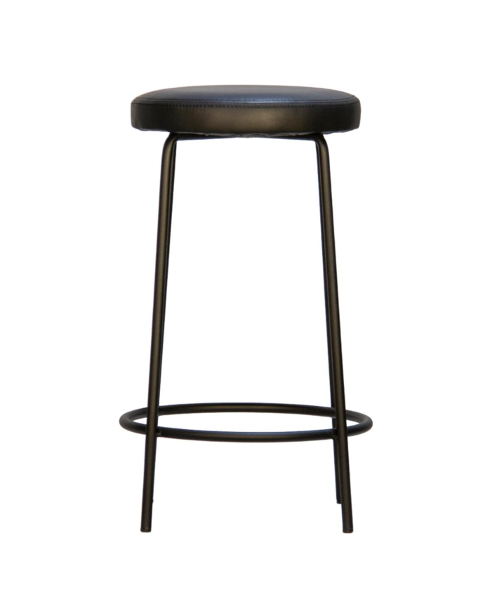 Round Leather Bar Stool