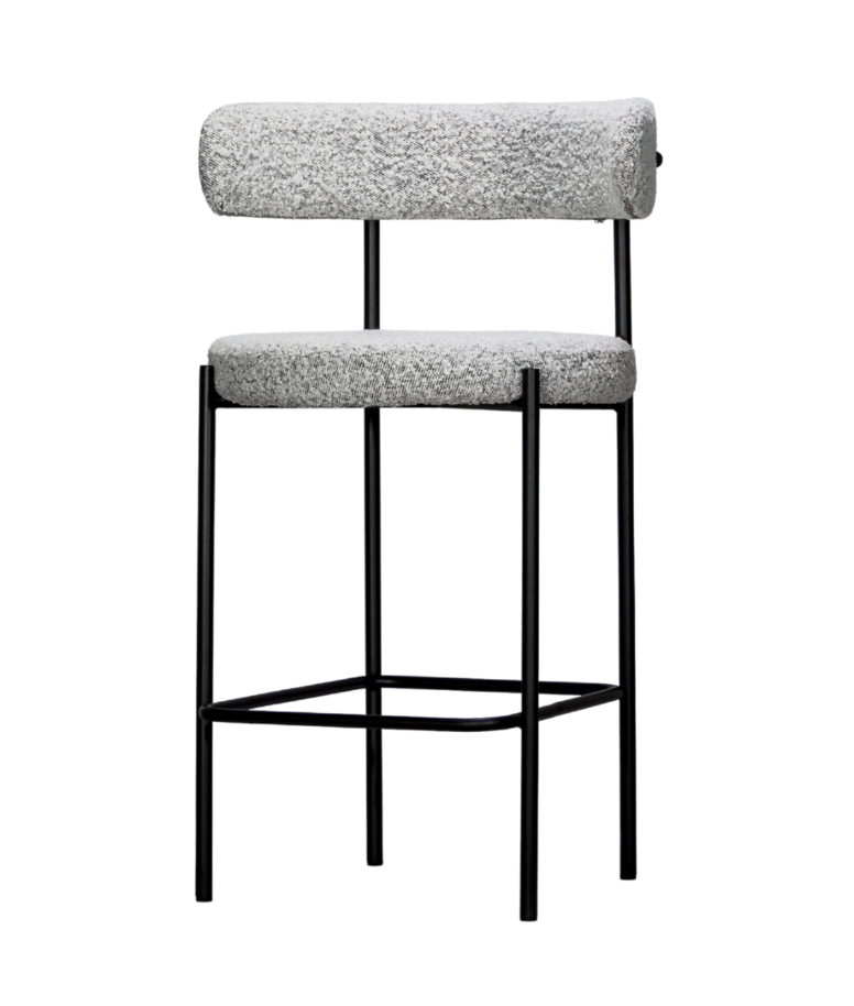 Vegan Leather Curved Back Bar Stool