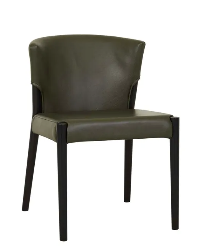 Upholstered Wingback with Oak Dining Chair