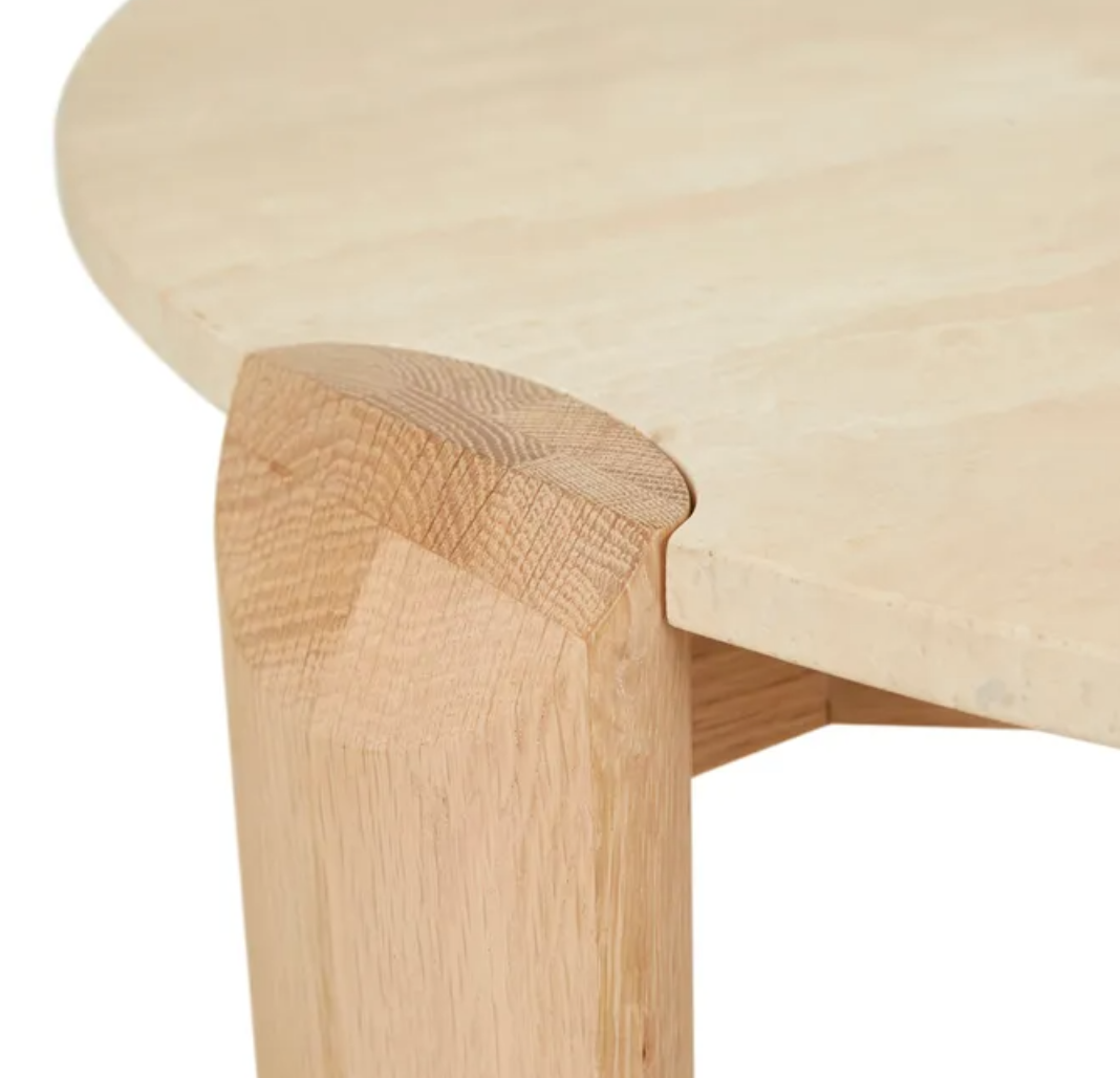 Stone and Light Oak Coffee Table
