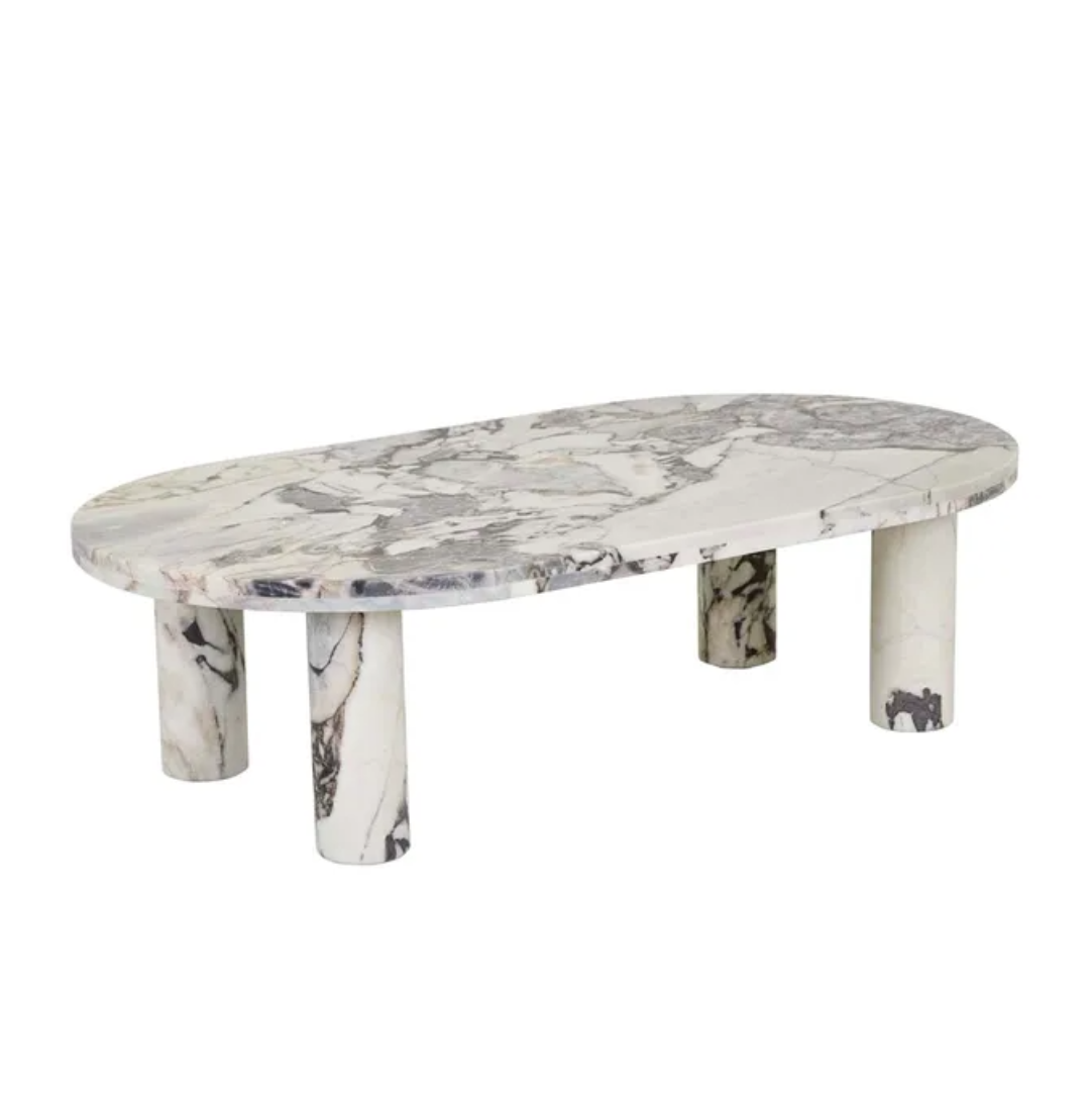 Round Leg Oval Coffee Table