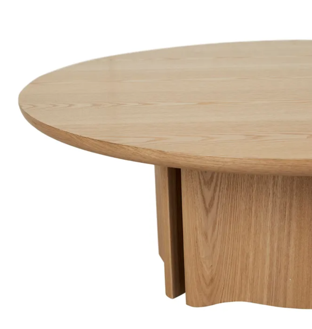 Oak Veneer Round Coffee Table