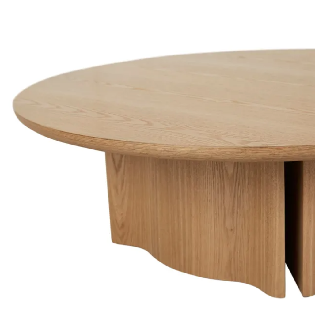 Oak Veneer Round Coffee Table