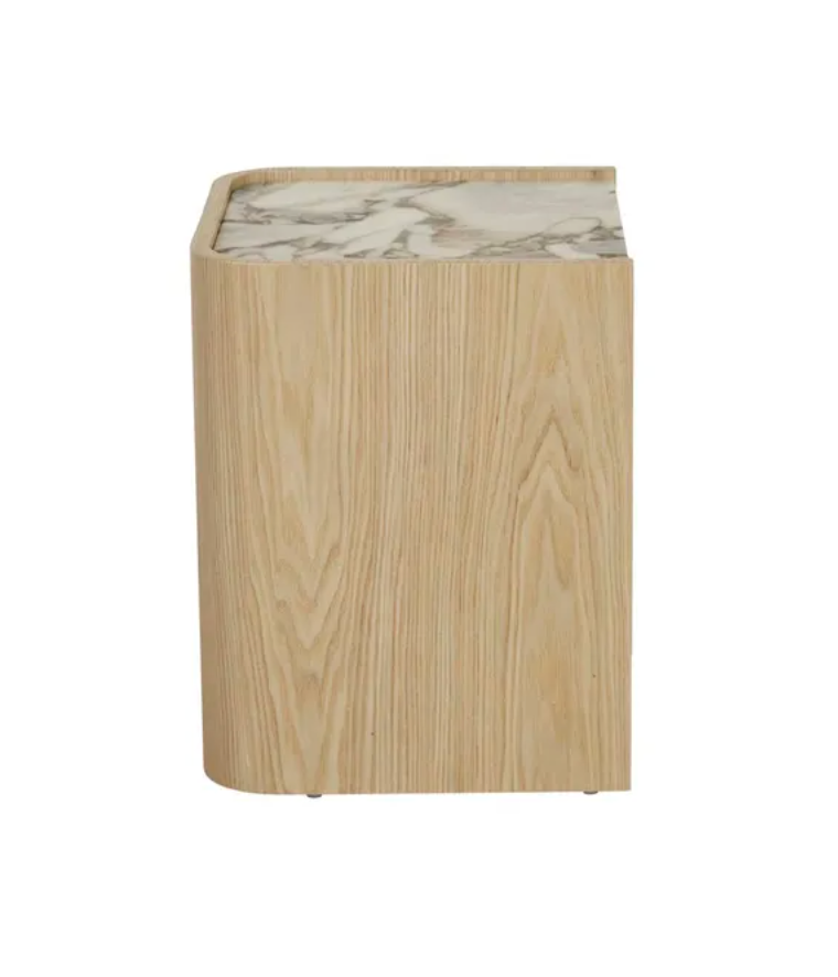 Veneer Rounded Bedside Table