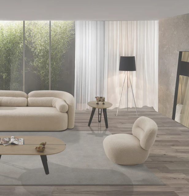 Soft Wool Swivel Chair