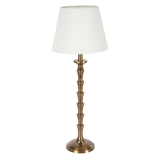 Jordan Table Lamp Antique Brass with Linen Shade
