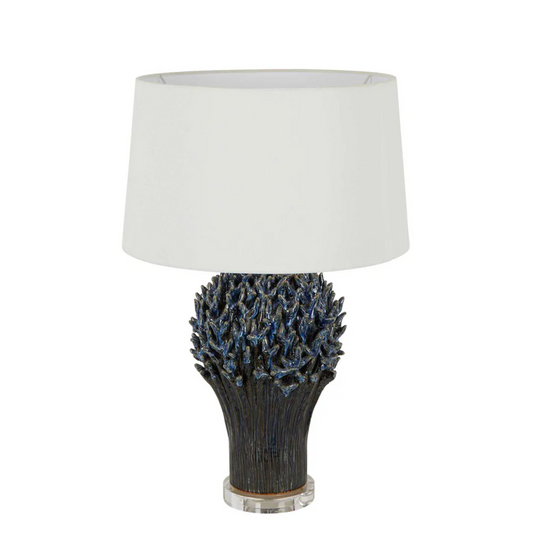 Staghorn Coral Ceramic Table Lamp Blue