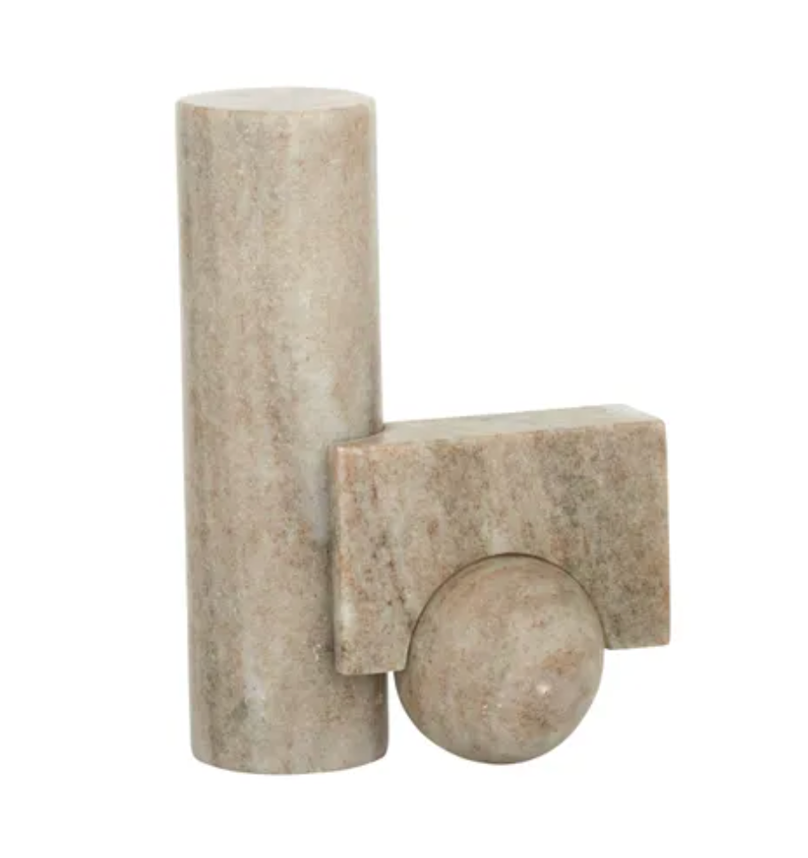 Perplex Marble Sculpture 15 x 8 x 20cm Beige
