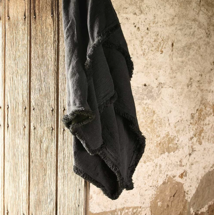 Luca Boho Fringe Linen Throw