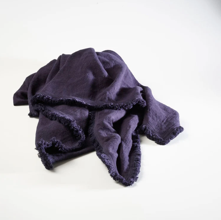 Luca Boho Fringe Linen Throw