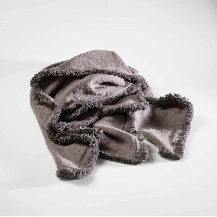 Luca Boho Fringe Linen Throw