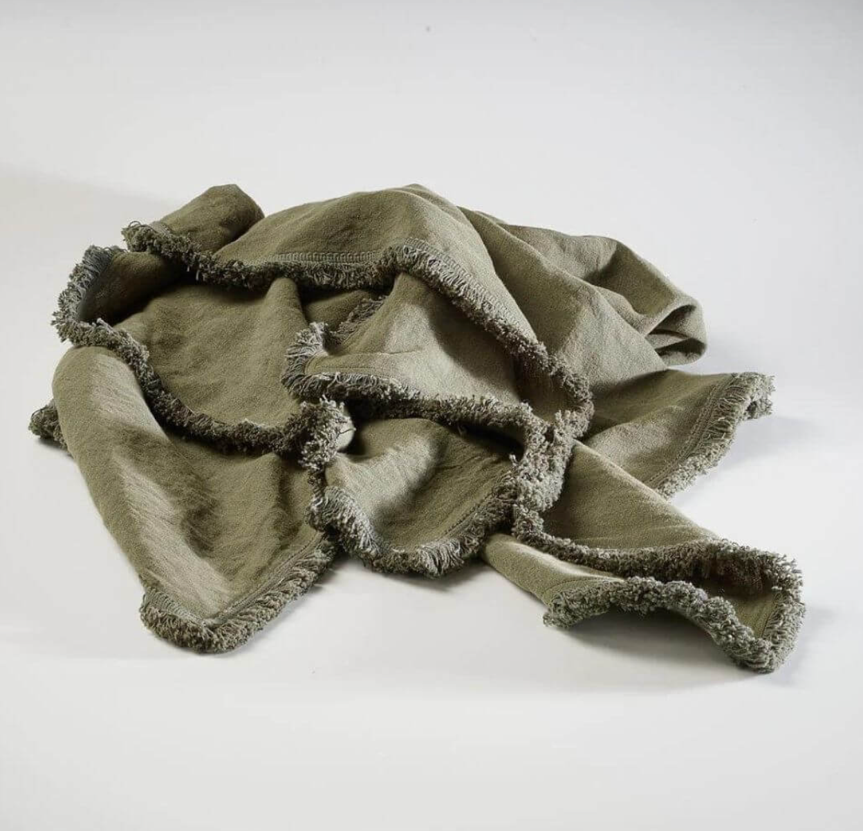 Luca Boho Fringe Linen Throw