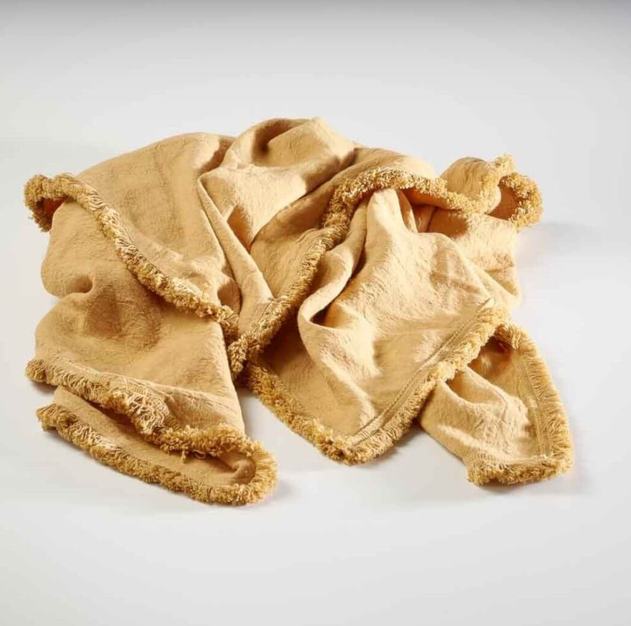 Luca Boho Fringe Linen Throw