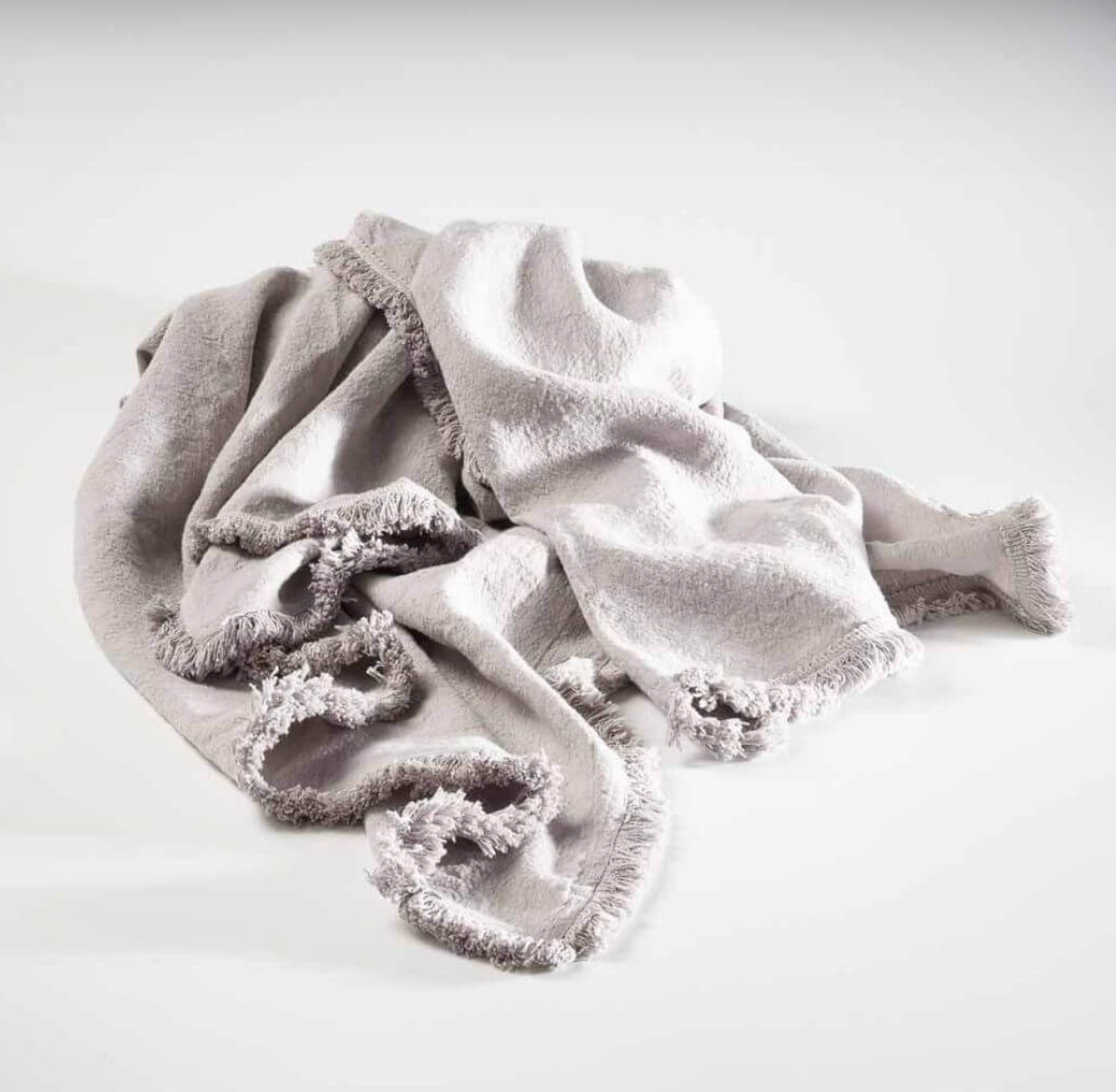 Luca Boho Fringe Linen Throw