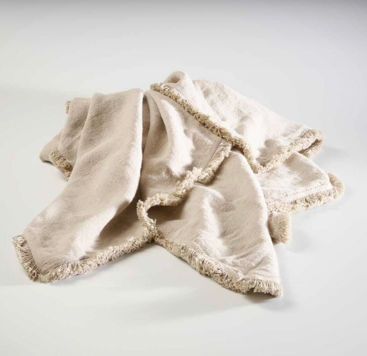 Luca Boho Fringe Linen Throw