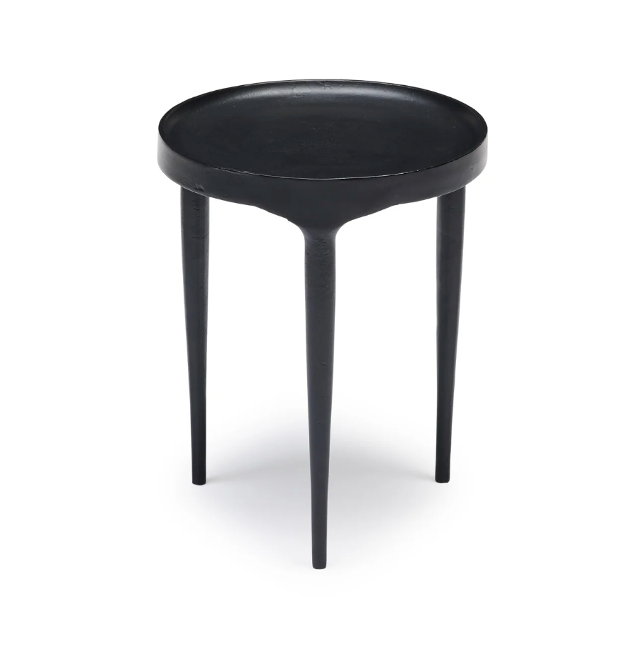 Round Cast Side Table - Black