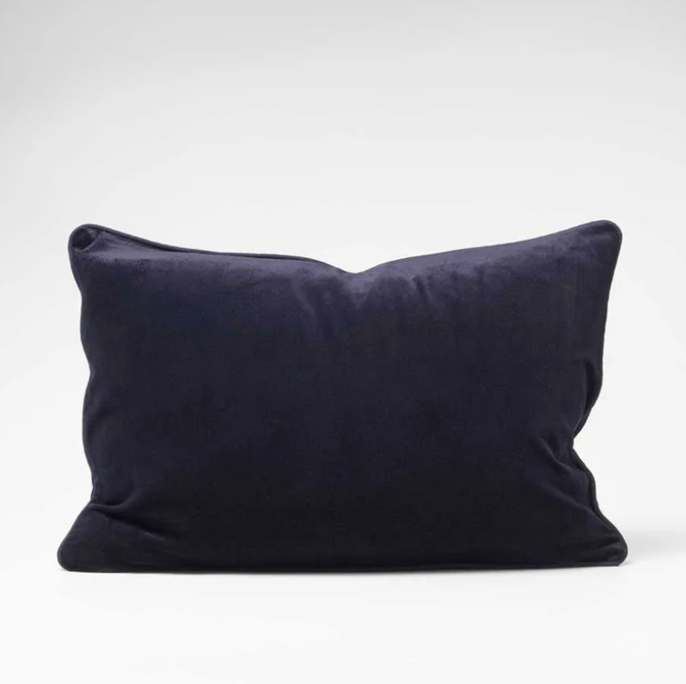 Navy Plush Velvet Cushion