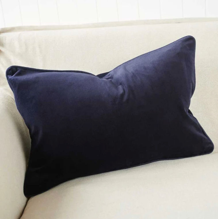 Navy Plush Velvet Cushion